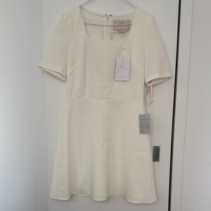 White/Cream Short Sleeve Dress Bridal Mini 6 Gal Meets Glam NWT